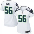 Women Nike Seattle Seahawks #56 Cliff Avril white jerseys