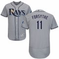 Mens Majestic Tampa Bay Rays #11 Logan Forsythe Grey Flexbase Authentic Collection MLB Jersey