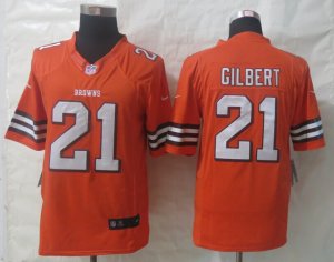 Nike Cleveland Browns #21 Gilbert Orange Jerseys(Limited)