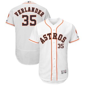 Mens Houston Astros #35 Justin Verlander White Flexbase Jersey