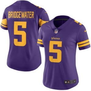 Women\'s Nike Minnesota Vikings #5 Teddy Bridgewater Limited Purple Rush NFL Jersey