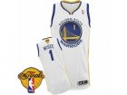 Mens Adidas Golden State Warriors #1 JaVale McGee Authentic White Home 2017 The Finals Patch NBA Jersey