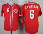 mlb jerseys cincinnati reds #6 hamilton red