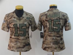 Nike Chiefs #15 Patrick Mahomes Camo Women Salute To Service Limited Jersey
