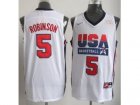 2012 USA Basketball Retro #5 Robinson white Jerseys