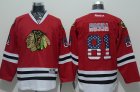 NHL Chicago Blackhawks #81 Marian Hossa Red Jerseys(USA Flag Fashion)