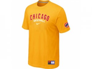 Chicago Cubs Yellow Nike Short Sleeve Practice T-Shirt