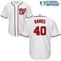 Mens Majestic Washington Nationals #40 Wilson Ramos Replica White Home Cool Base MLB Jersey