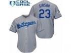 Youth Majestic Los Angeles Dodgers #23 Kirk Gibson Replica Grey Road 2017 World Series Bound Cool Base MLB Jersey