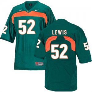 NCAA Miami Hurricanes #52 Ray Lewis Green College Football Jersey