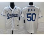 Men's Los Angeles Dodgers #50 Mookie Betts White Cool Base Stitched Baseball Jersey