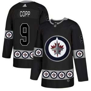 Winnipeg Jets #9 Andrew Copp Black Team Logos Fashion Adidas Jersey
