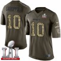 Mens Nike New England Patriots #10 Jimmy Garoppolo Limited Green Salute to Service Super Bowl LI 51 NFL Jersey
