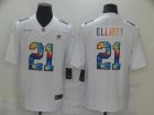 Nike Cowboys #21 Ezekiel Elliott White Vapor Untouchable Rainbow Limited Jersey