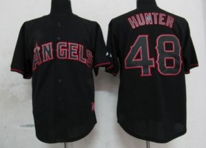 mlb los angeles angels #48 hunter black fashion