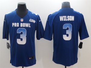 Nike NFC Seahawks #3 Russell Wilson Royal 2018 Pro Bowl Game Jersey