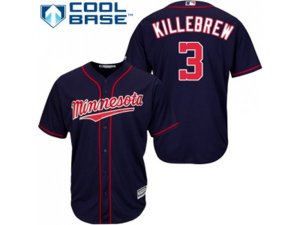 Youth Minnesota Twins #3 Harmon Killebrew Navy blue Cool Base Stitched MLB Jersey