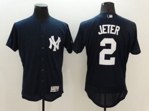 New York Yankees #2 Derek Jeter Navy Blue Flexbase Authentic Collection Stitched Baseball Jersey