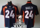 Nike Denver Broncos #24 Champ Bailey Navy Blue Alternate With C Patch Super Bowl XLVIII NFL Game Jersey