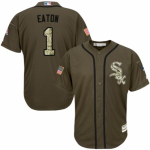 Men\'s Majestic Chicago White Sox #1 Adam Eaton Replica Green Salute to Service MLB Jersey