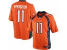 Mens Nike Denver Broncos #11 Carlos Henderson Limited Orange Team Color NFL Jersey