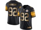 Mens Nike Steelers #92 James Harrison Black Stitched NFL Limited Gold Rush Jersey