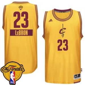 Men\'s Adidas Cleveland Cavaliers #23 LeBron James Swingman Gold 2014-15 Christmas Day 2016 The Finals Patch NBA Jersey