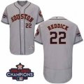 Astros #22 Josh Reddick Grey Flexbase Authentic Collection 2017 World Series Champions Stitched MLB Jersey