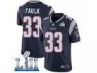 Youth Nike New England Patriots #33 Kevin Faulk Navy Blue Team Color Vapor Untouchable Limited Player Super Bowl LII NFL Jersey