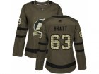 Women Adidas New Jersey Devils #63 Jesper Bratt Green Salute to Service Stitched NHL Jersey