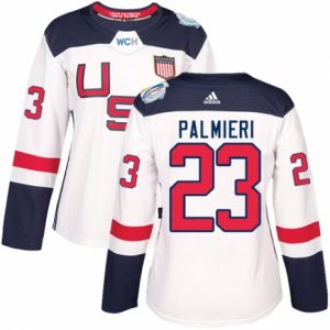 Women\'s Adidas Team USA #23 Kyle Palmieri Premier White Home 2016 World Cup Hockey Jersey