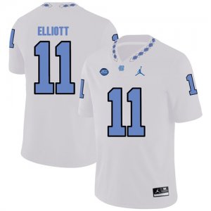 North Carolina Tar Heels 11 Nathan Elliott White College Football Jersey