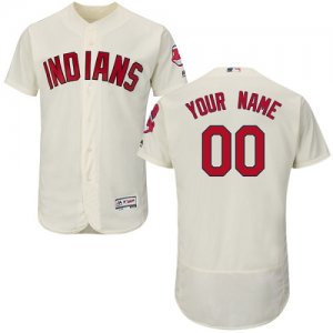 Cleveland Indians Cream Mens Customized Flexbase Jersey