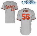 Men's Majestic Baltimore Orioles #56 Darren O'Day Authentic Grey Road Cool Base MLB Jersey