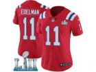 Women Nike New England Patriots #11 Julian Edelman Red Alternate Vapor Untouchable Limited Player Super Bowl LII NFL Jersey