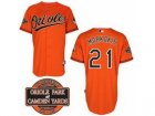 mlb Baltimore Orioles #21 Nick Markakis Orange Cool Base[20th Anniversary Patch]