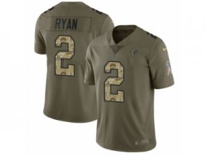 Men Nike Atlanta Falcons #2 Matt Ryan Limited Olive Camo 2017 Salute to Service NFL Jersey