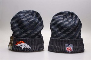 Broncos Fresh Logo Navy Stripe Cuffed Knit Hat YP