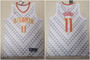 Hawks #11 Trae Young White Nike Swingman Jersey