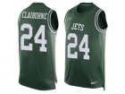 Mens Nike New York Jets #24 Morris Claiborne Limited Green Player Name & Number Tank Top NFL Jersey