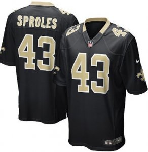 nike nfl new orleans saints #43 sproles black game jersey