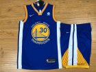 Warriors #30 Stephen Curry Blue Nike Swingman Jersey(With Shorts)
