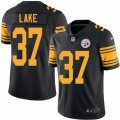 Men Nike Pittsburgh Steelers #37 Carnell Lake Black Color Rush Limited Jersey