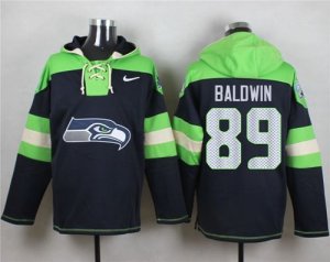 Nike Seattle Seahawks #89 Doug Baldwin Steel Blue Player Pullover Hoodie