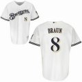 mlb milwaukee brewers #8 white