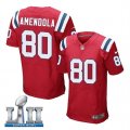 Mens Nike New England Patriots 80 Danny Amendola Red 2018 Super Bowl LII Elite Jersey