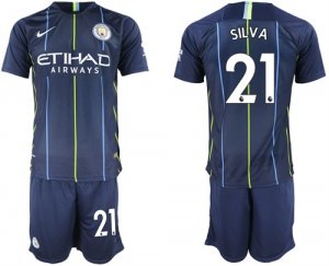 2018-19 Manchester City 21 SILVA Away Soccer Jersey