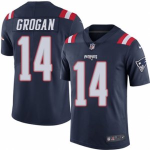 Mens Nike New England Patriots #14 Steve Grogan Limited Navy Blue Rush NFL Jersey