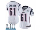 Women Nike New England Patriots #61 Marcus Cannon White Vapor Untouchable Limited Player Super Bowl LII NFL Jersey