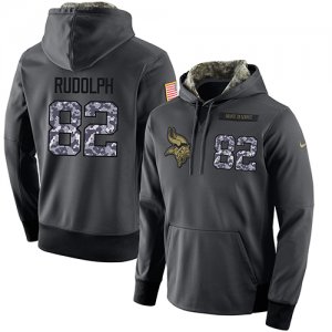 NFL Mens Nike Minnesota Vikings #82 Kyle Rudolph Stitched Black Anthracite Salute to Service Player Performance Hoodie